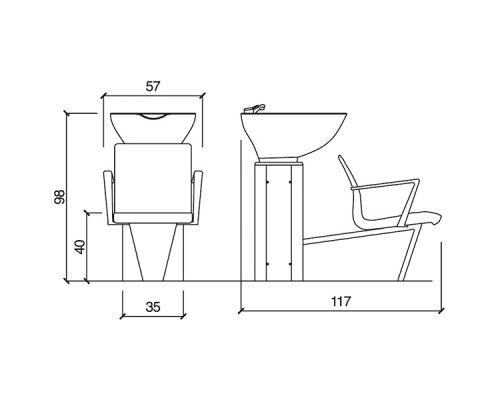 Мойка парикмахерская WASH INN ECOBLACK